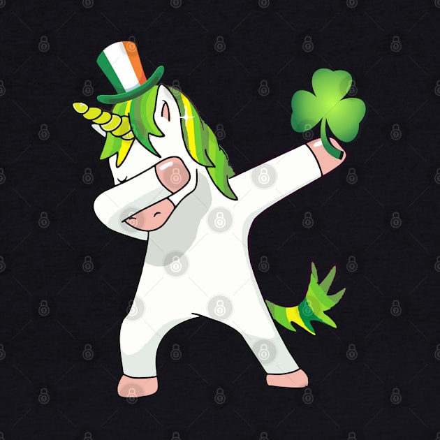 St Patricks Day Girls Dabbing Unicorn Leprechaun Lepricorn by Pannolinno